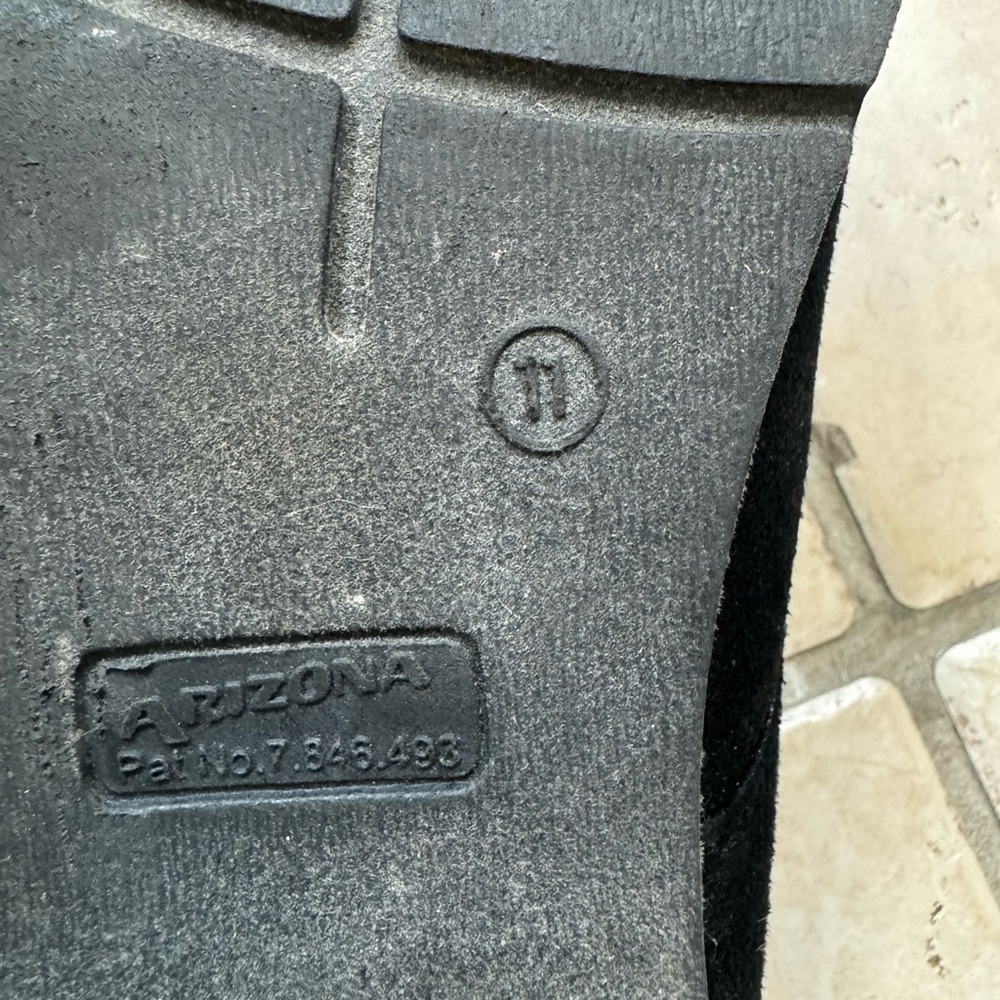 Arizona black boots. Faux suede. Laces. Knit at the top. Size 11 GUC - Picture 6 of 8